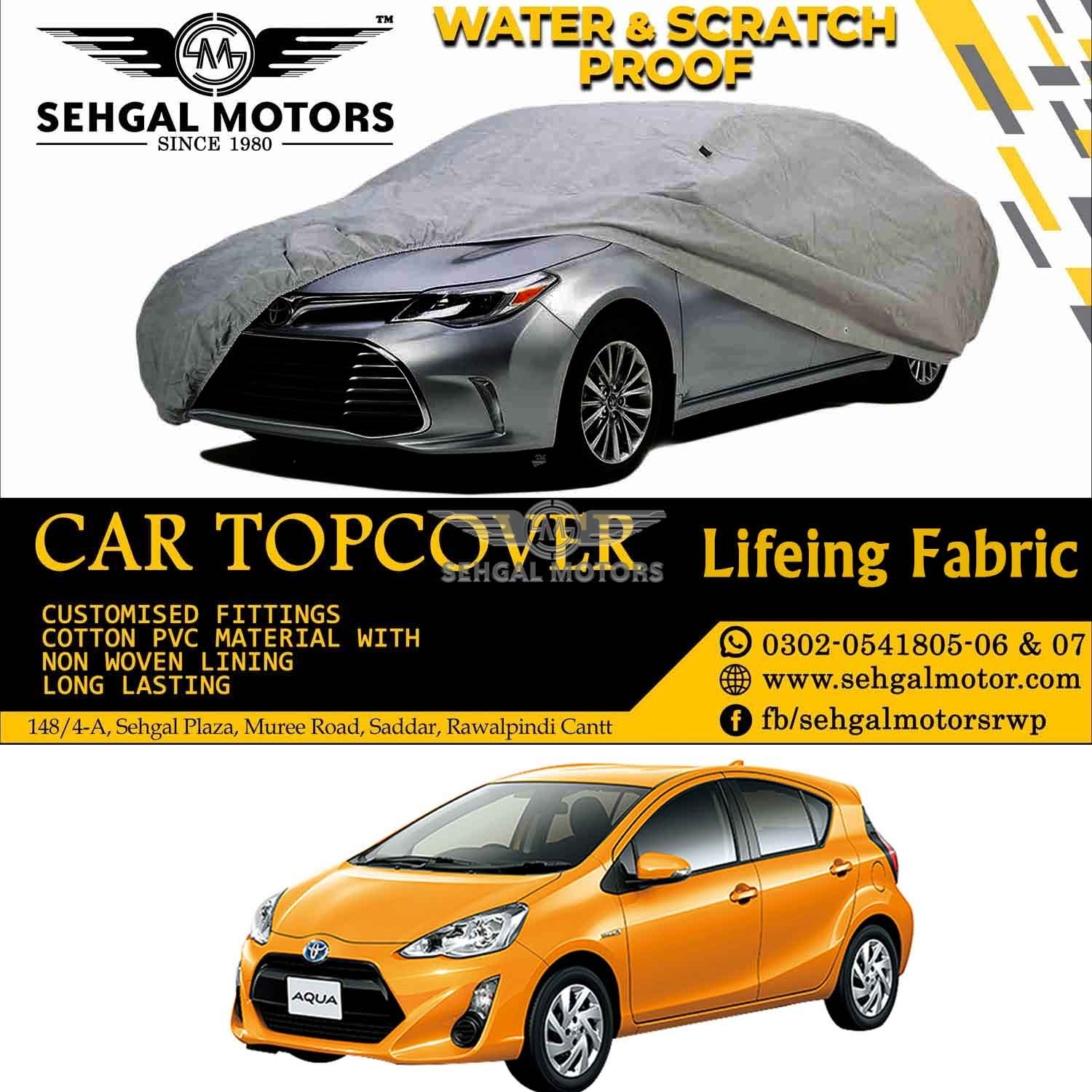Toyota Aqua Top Cover Lifeing Fabric Model 2012-2019