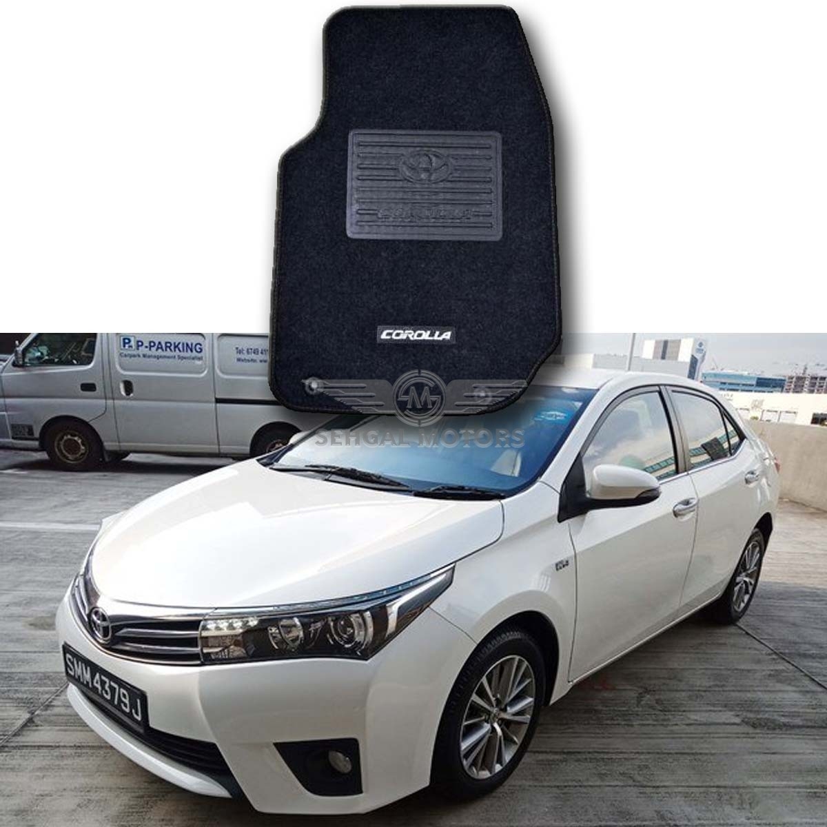 Toyota Corolla Carpet Floor Mat Irani Black / Grey Model 2012 - 2017