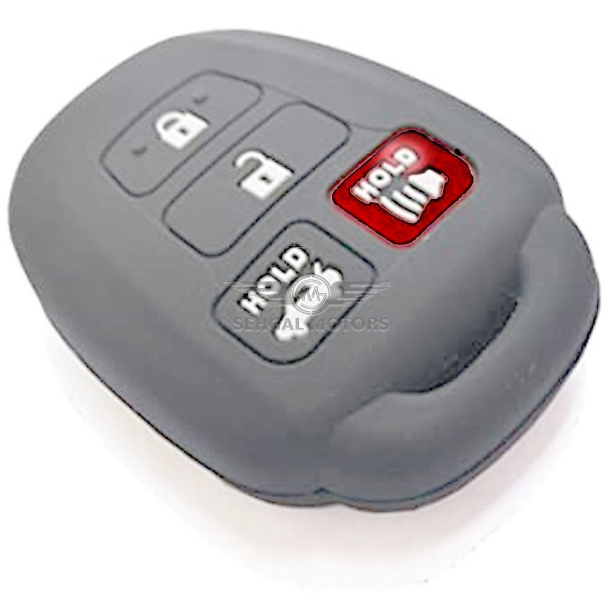Toyota Corolla PVC Silicone Protection Key Cover 4 Button Gray- Model 2014-2015