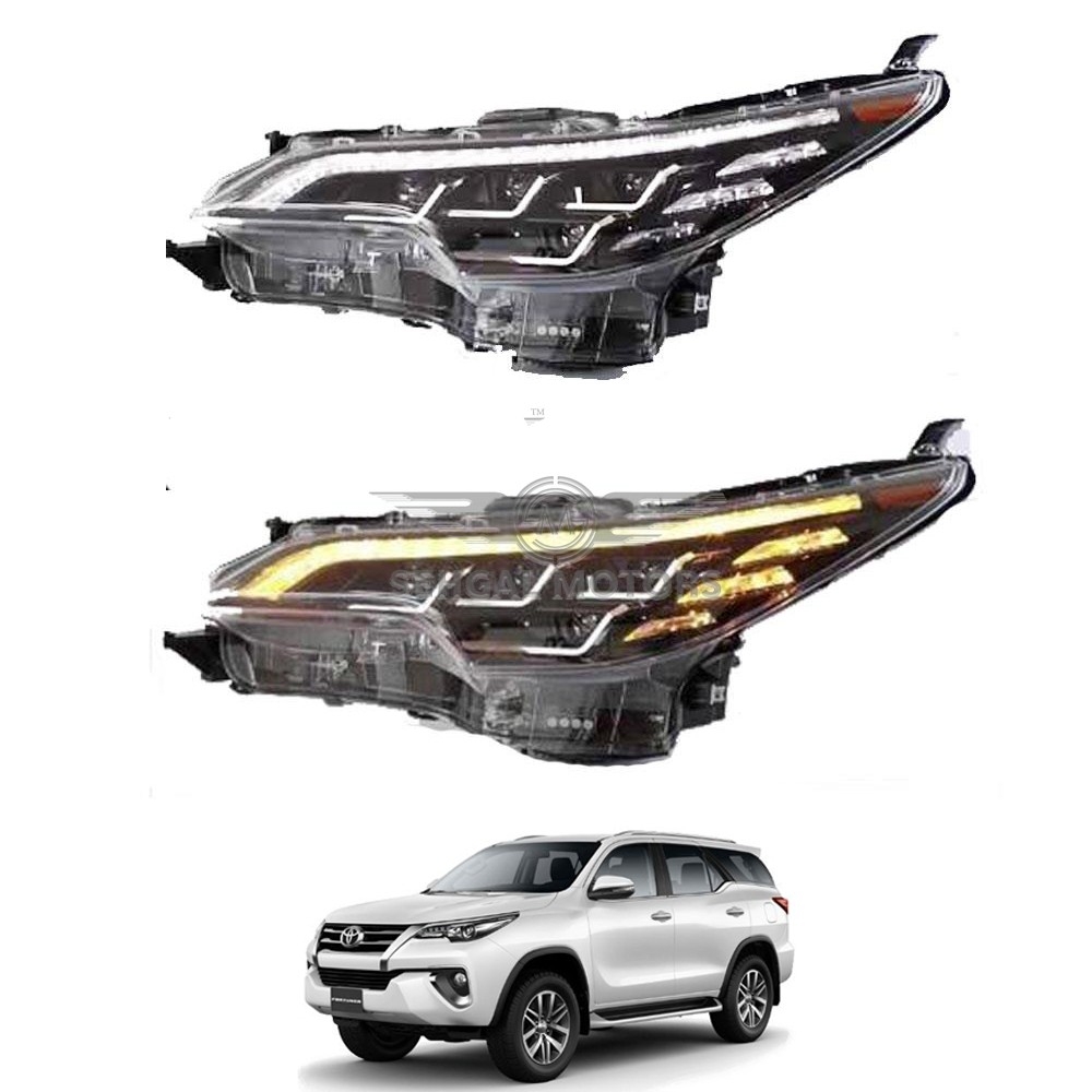 Toyota Fortuner Head Light Lexus Style  Pair - Model 2016-2021