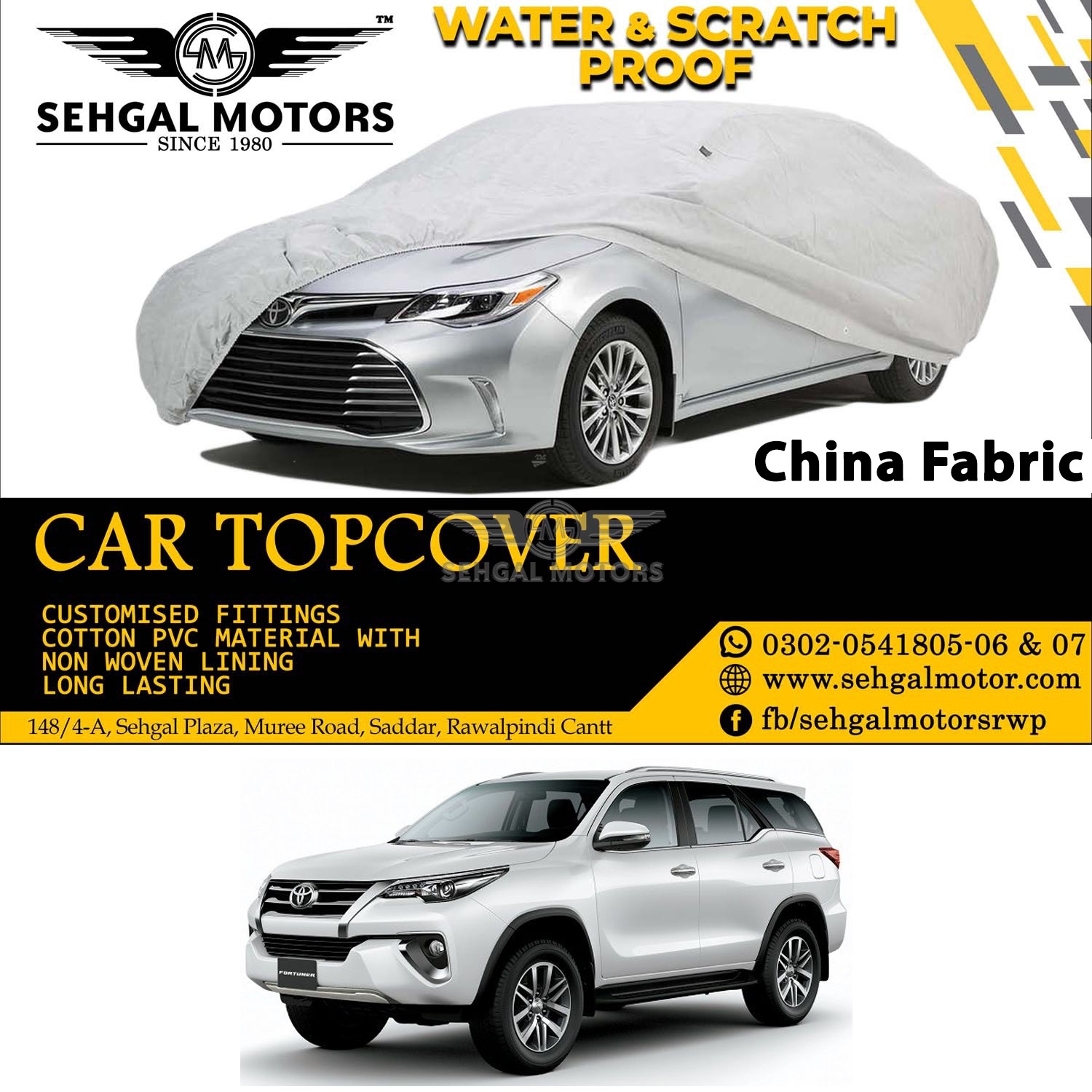 Toyota Fortuner Top Cover China Fabric Model 2016-2021