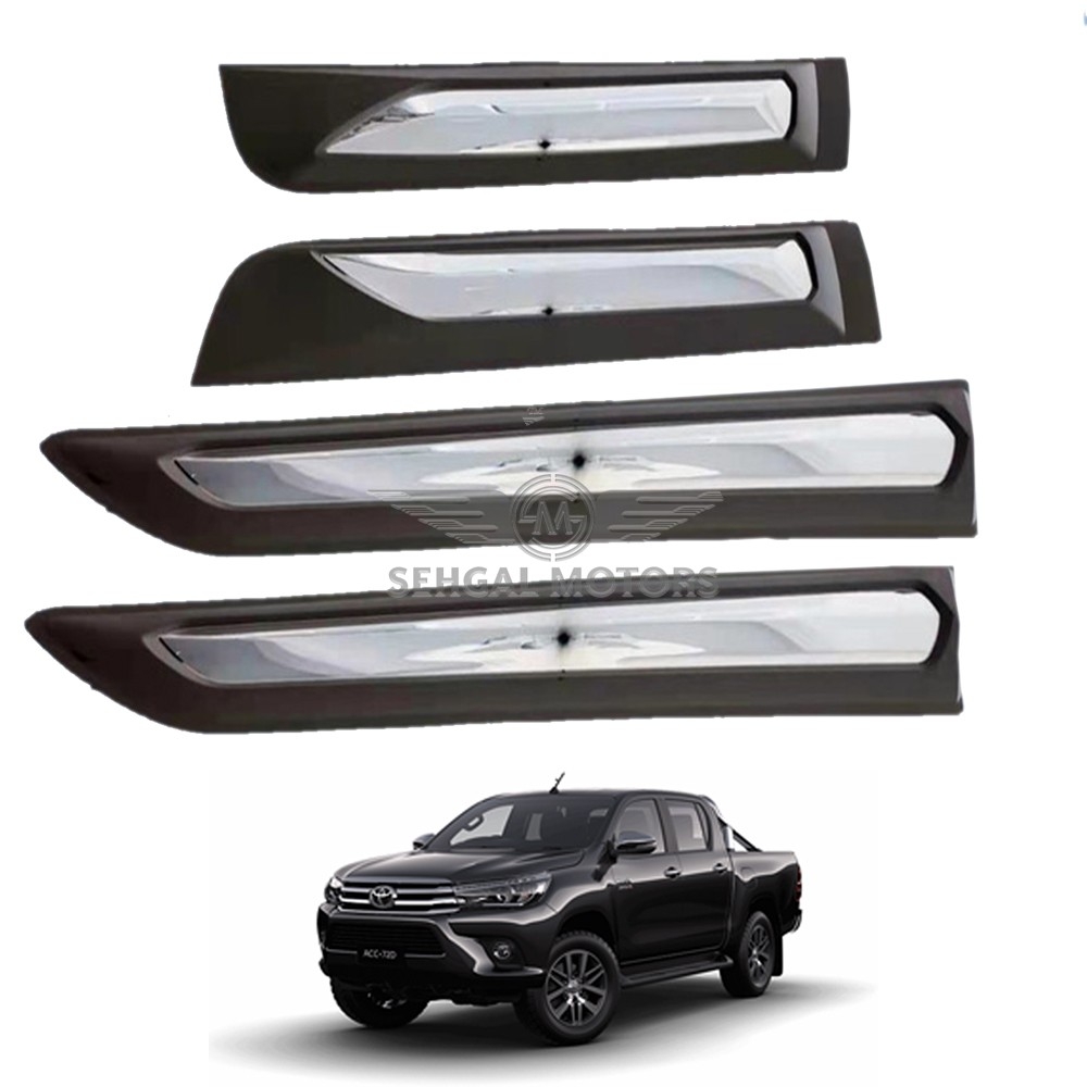 Toyota Hilux Revo Door Molding Mat black with Chrome Model 2017-2021