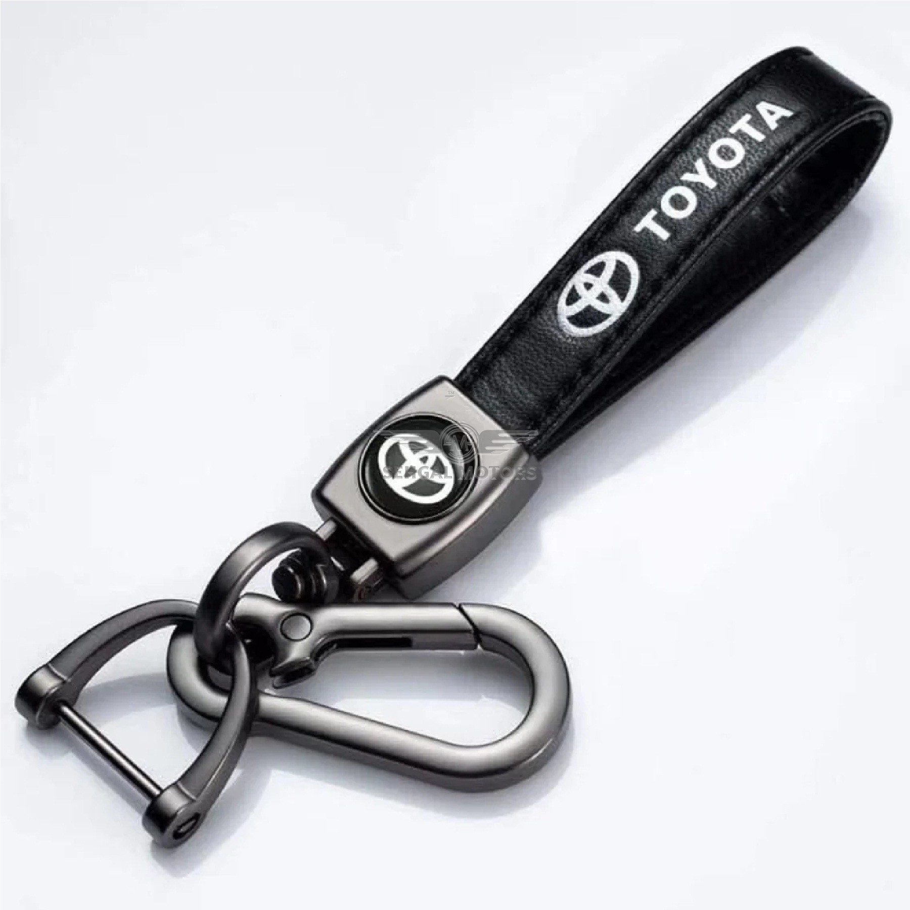 Toyota Leather Strip Keychain With Logo Black
