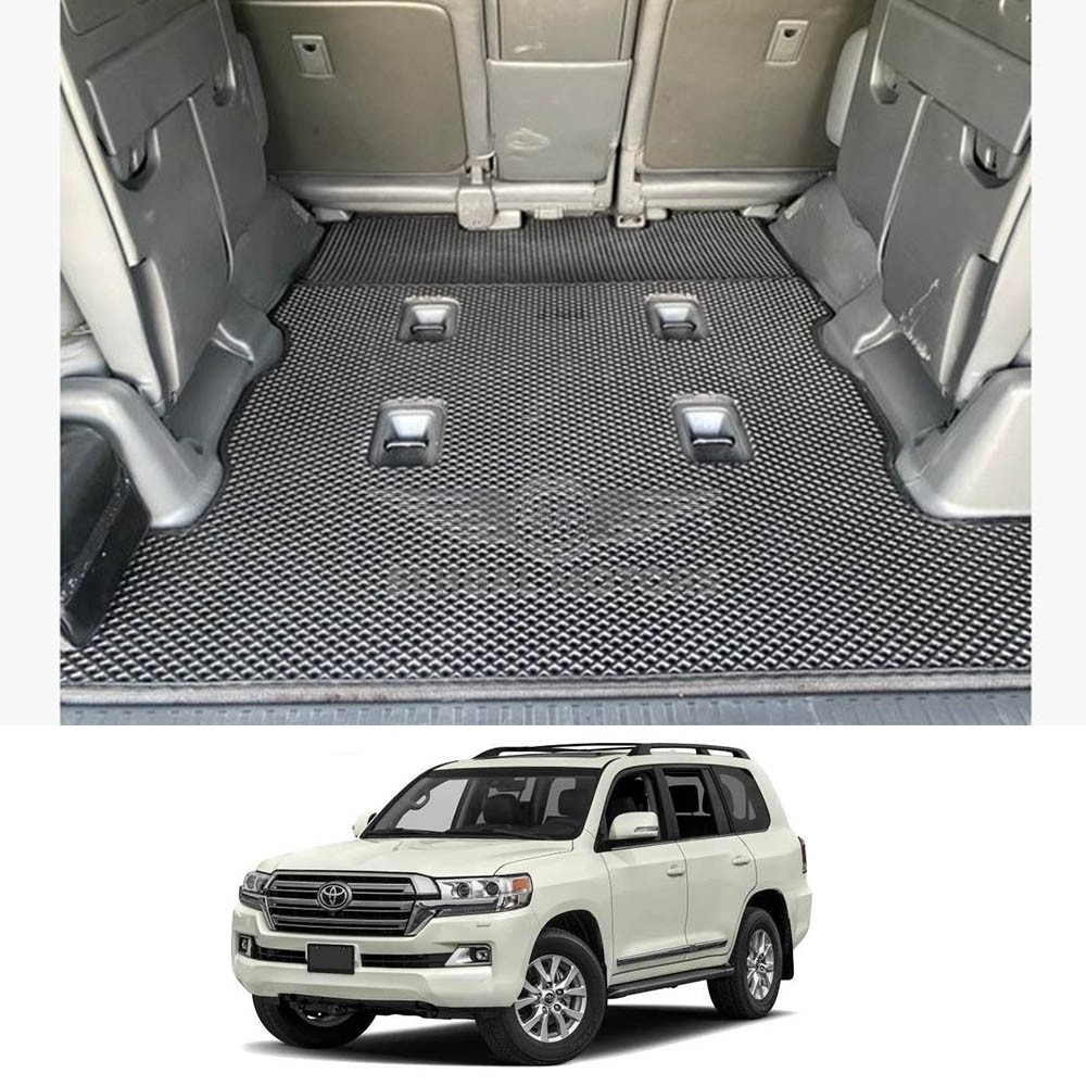 Toyota Land Cruiser 7D Trunk Mat Black with Red Stitch Model 2010-2018