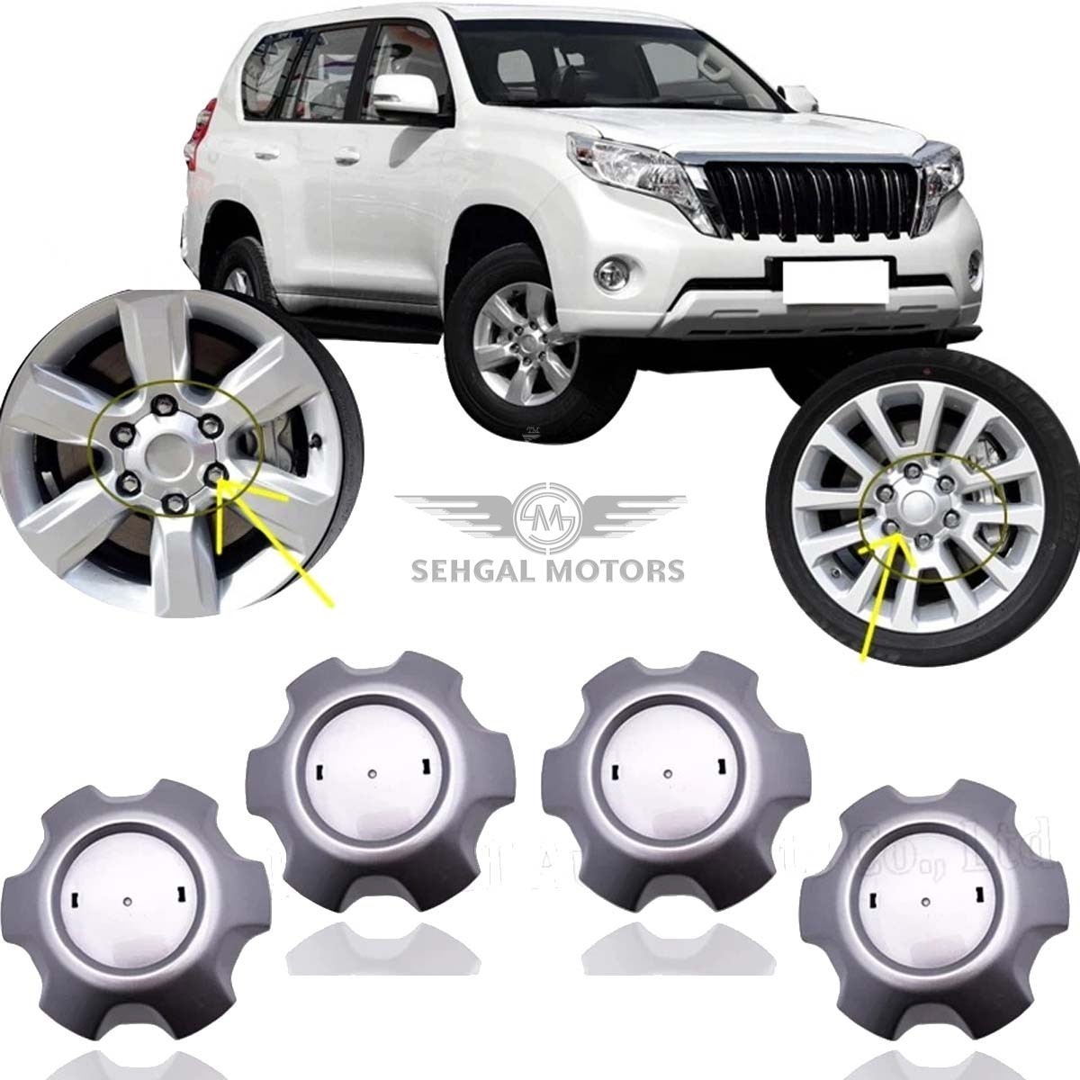 Toyota Prado FJ150 Wheel Cup OEM Style (Set of 4) Model 2009-2021