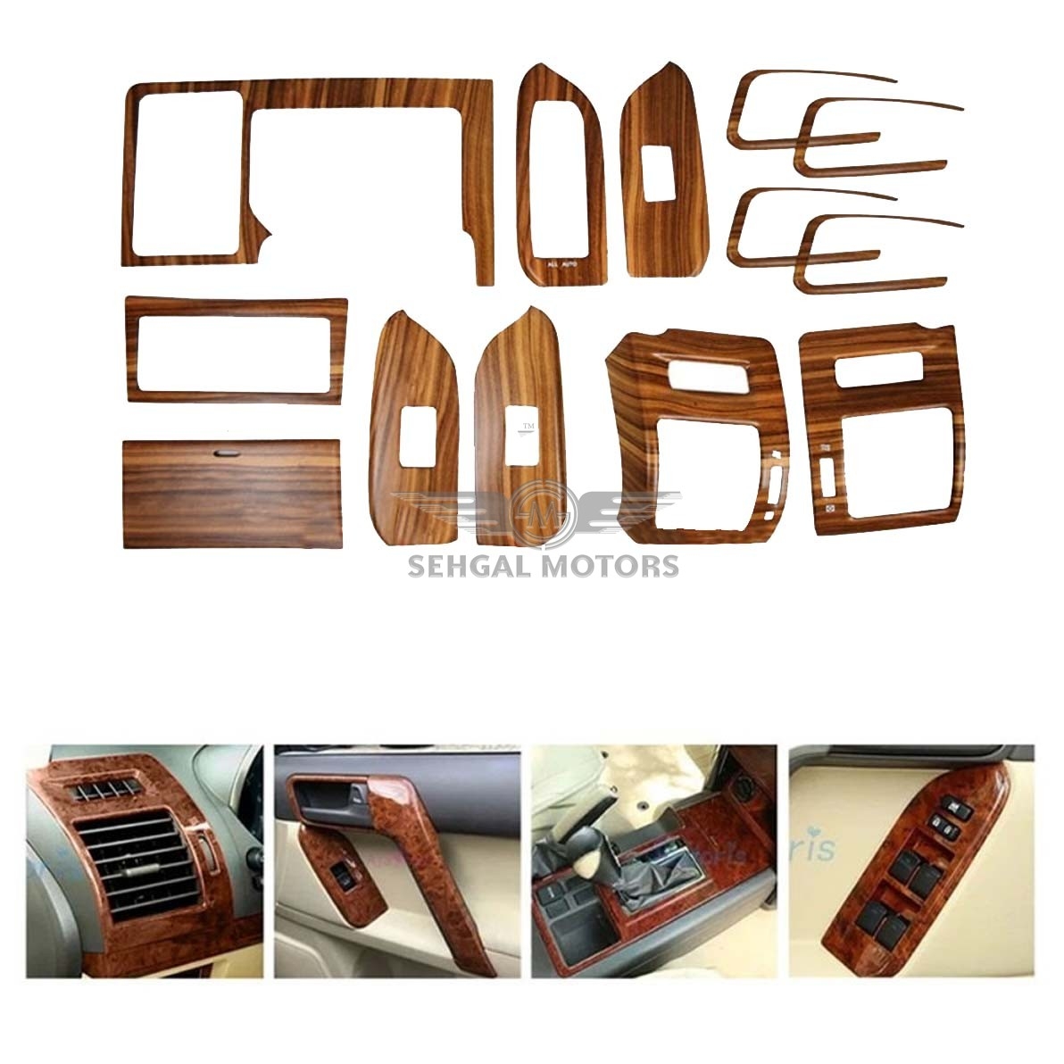Toyota Prado FJ150 Inner Wooden Kit (13PCS) Model 2009-2021