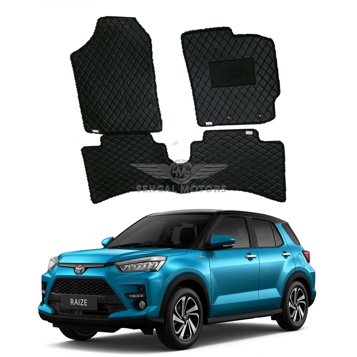 Toyota Raize 7d ECO Floor Mat Black With Black Stitched Model 2021-2022