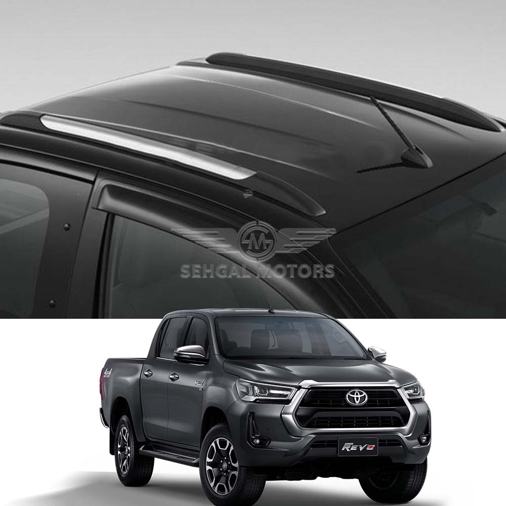 Toyota Hilux Revo Roof Rail Black & Silver V2  Model 2017-2021