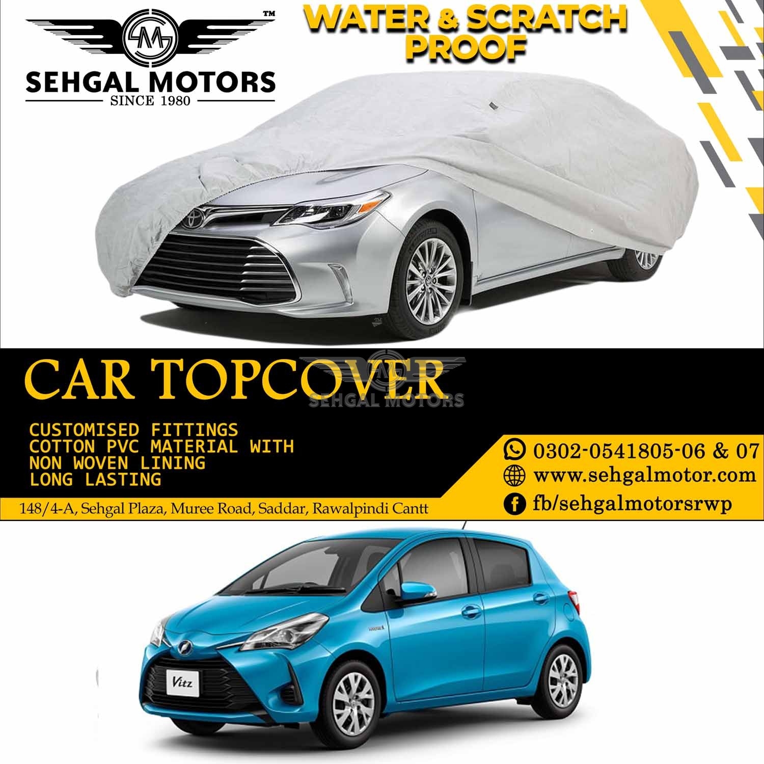 Toyota Vitz Top Cover China Fabric Model 2014-2018