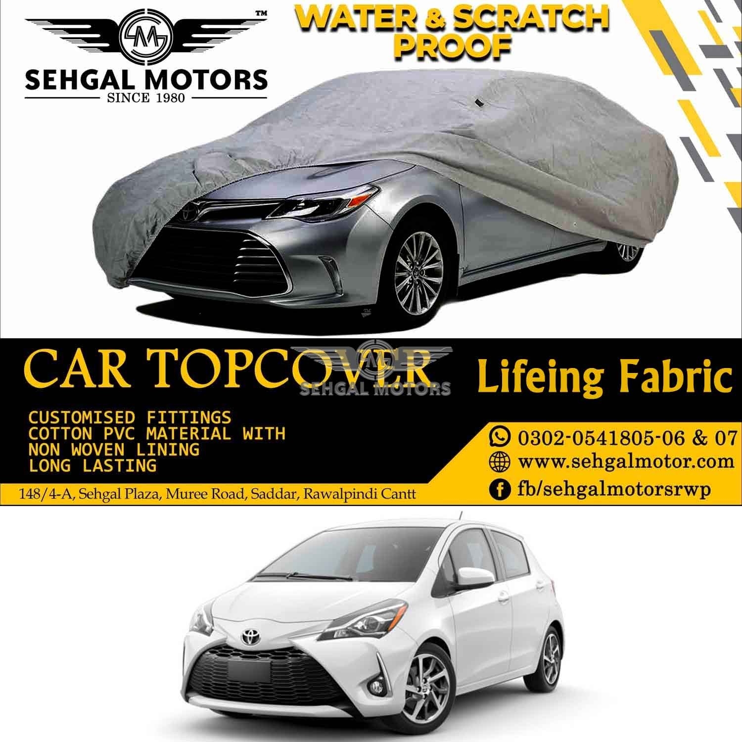 Toyota Vitz Top Cover Lifeing Fabric Model 2014-2018