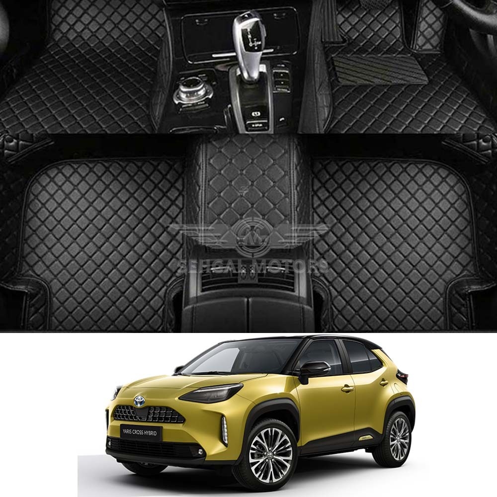 Toyota Yaris Cross 7D Floor Mat Black With Black Stitch Model 2020-2021