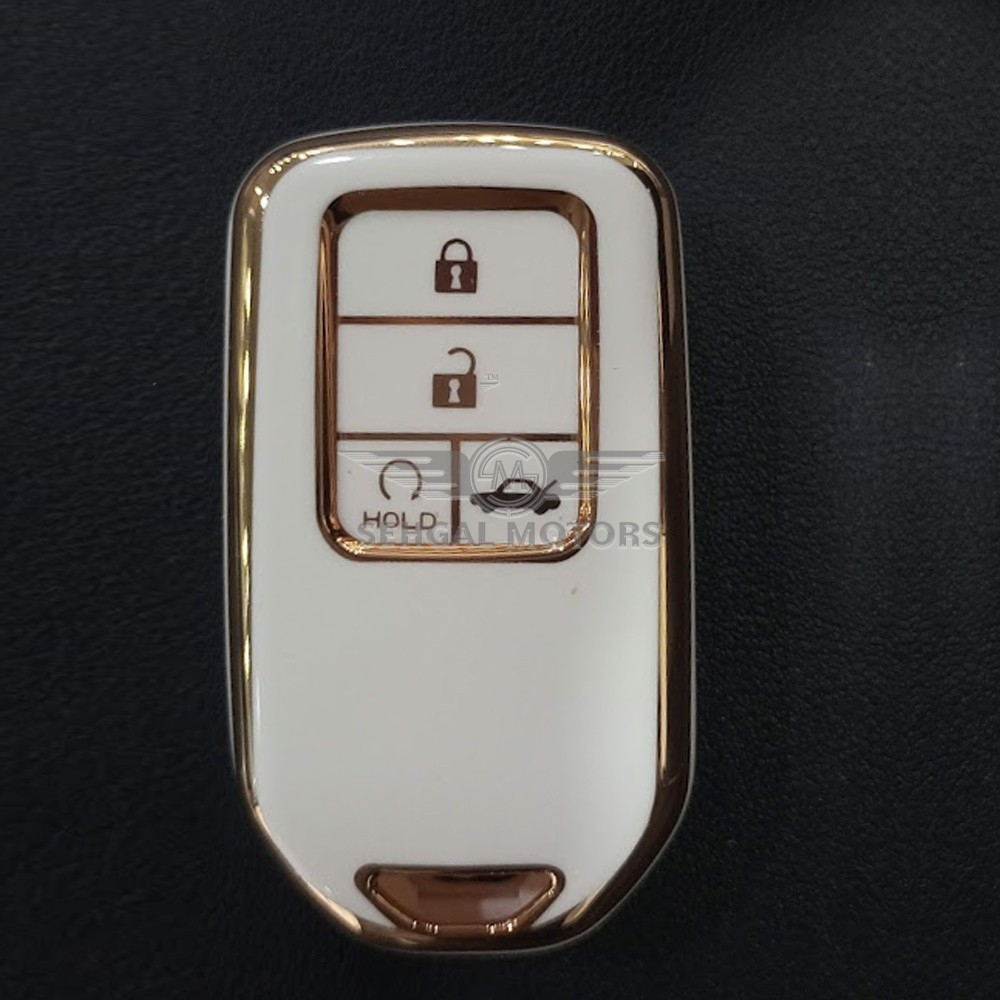 Honda Civic Tpu Key Case/key Cover 4 Button White Model 2016-2021