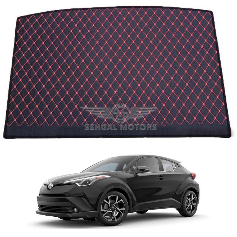Toyota CH-R 7D Trunk Mat Black With Red Stitch Model 2017-2018