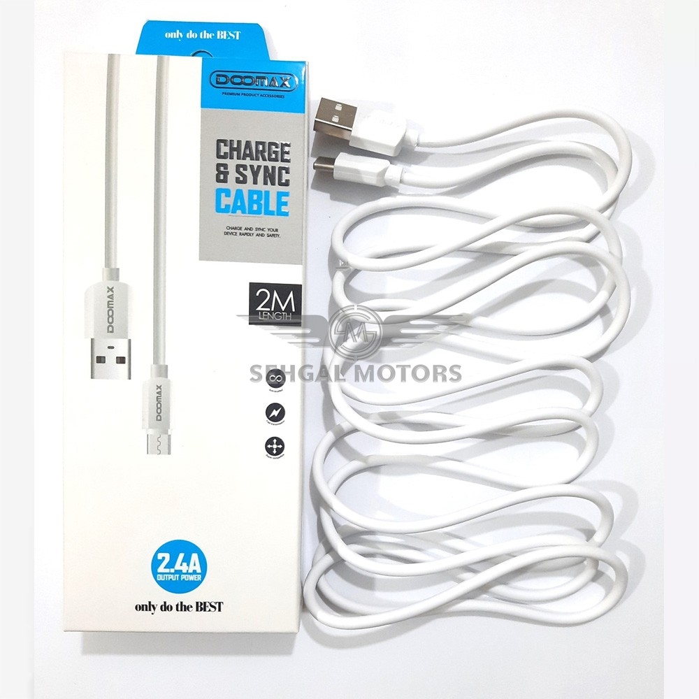 Doomax Mobile Data Cable Type C 2M Length Blue Box
