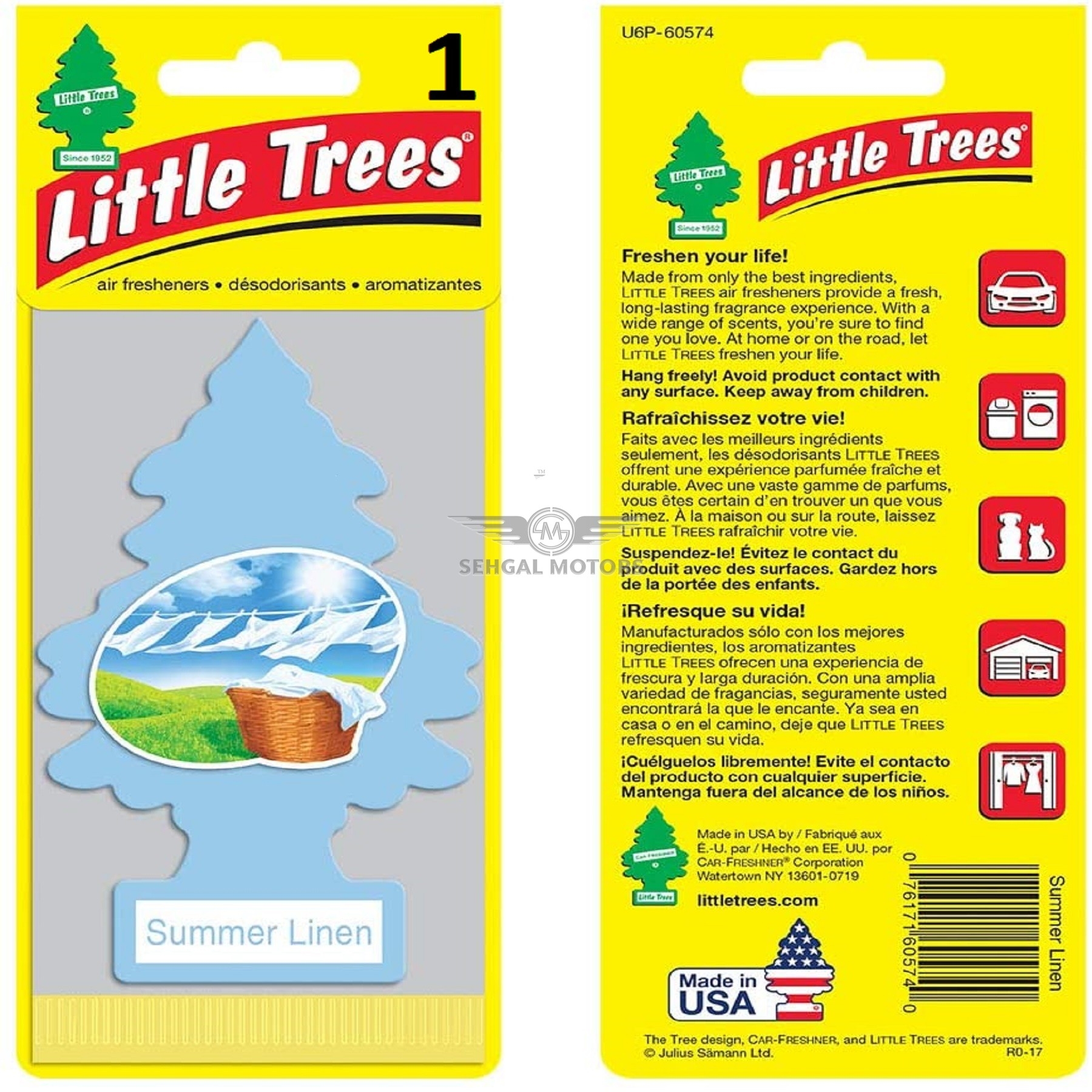 Little Tree Hanging Card Perfume Summer Linen U1P-10574
