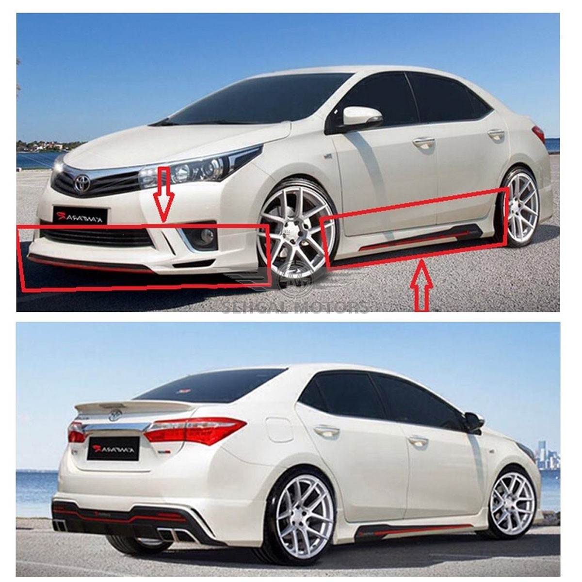 Toyota corolla Body Kit ABS Plastic (4 PCS) Model 2012-2014