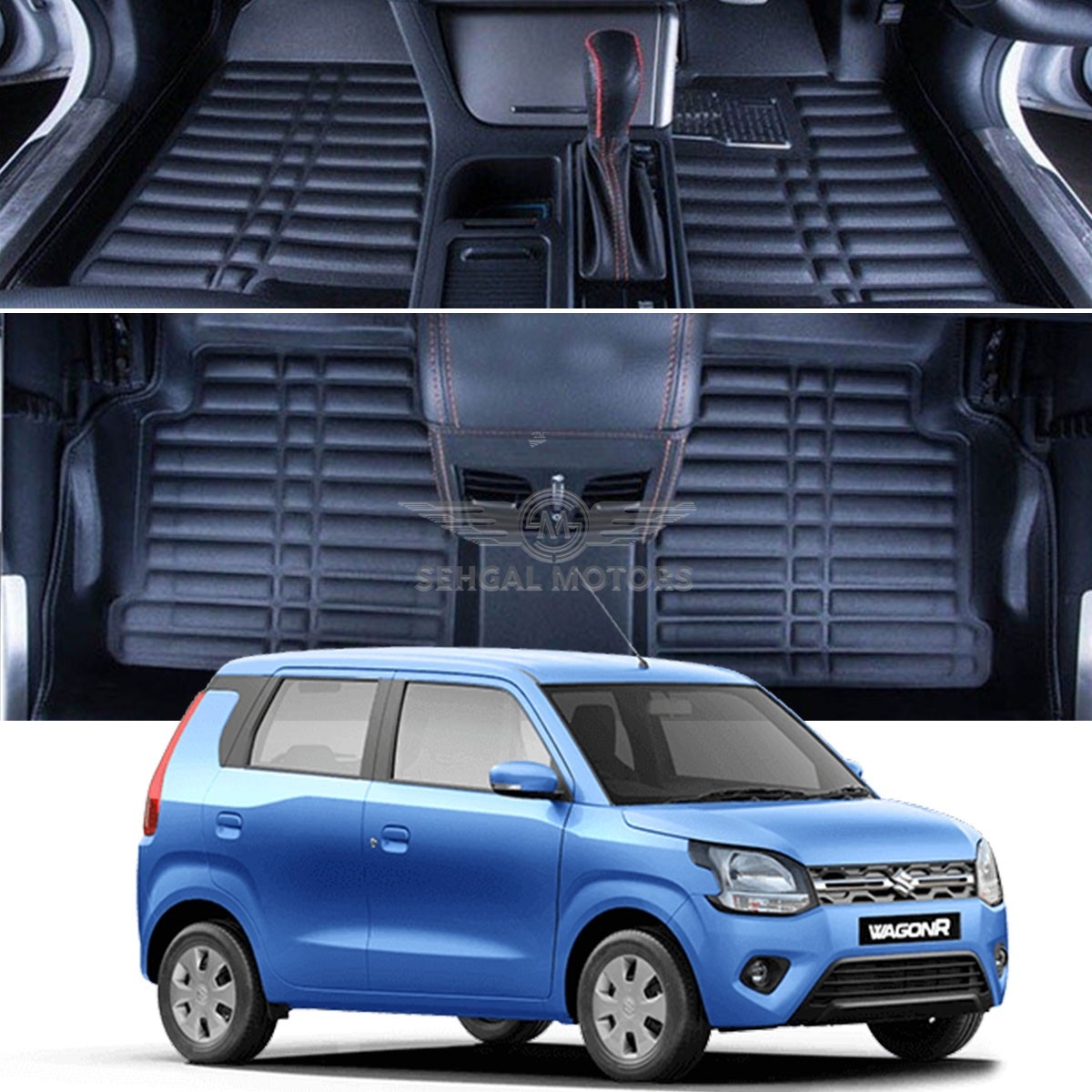 Suzuki Mehran Rubber Floor Mat Diamond Grey 3pcs Model 2014