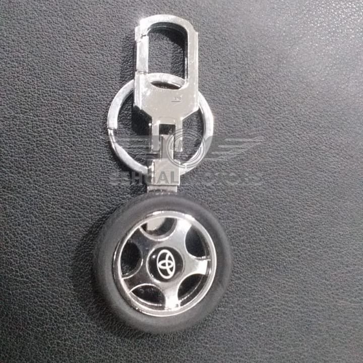 Toyota Tyer Spring Key Chain With Logo - Black