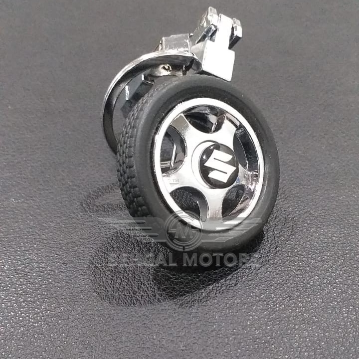 Suzuki Tyer Spring Key Chain With Logo - Black