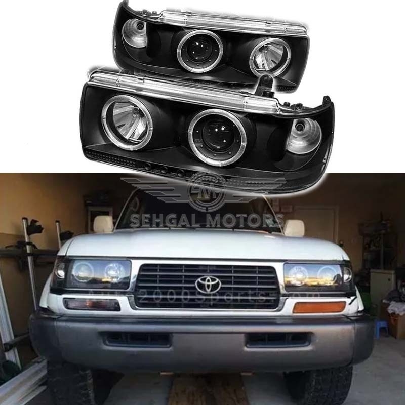 Toyota Land Cruiser FJ80 Head Light with Chrome LED (Taiwan) Model 1992-1997