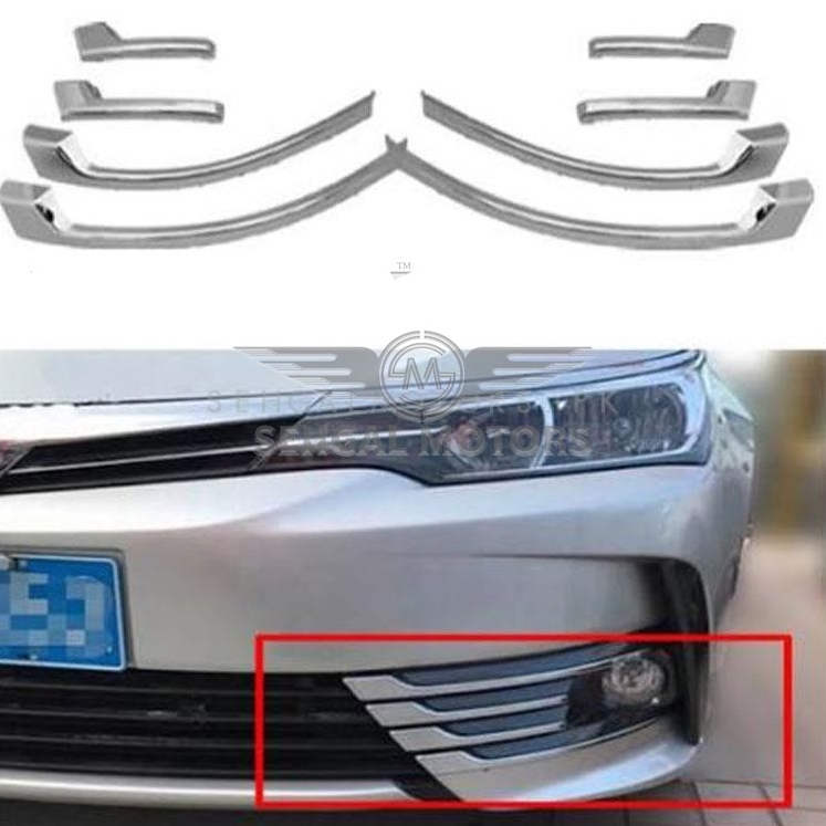 Toyota Corolla Fog Light Chrome Trims - Model 2017-2021