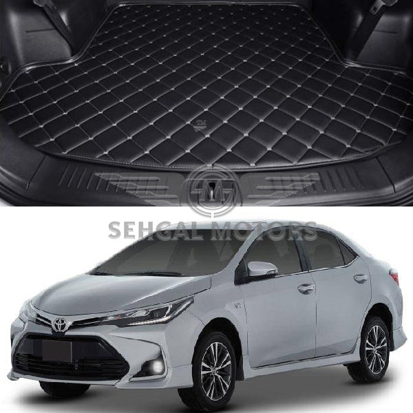 Toyota Corolla 7D Eco Trunk Mat Black With Black Stitch Model 2017-2021