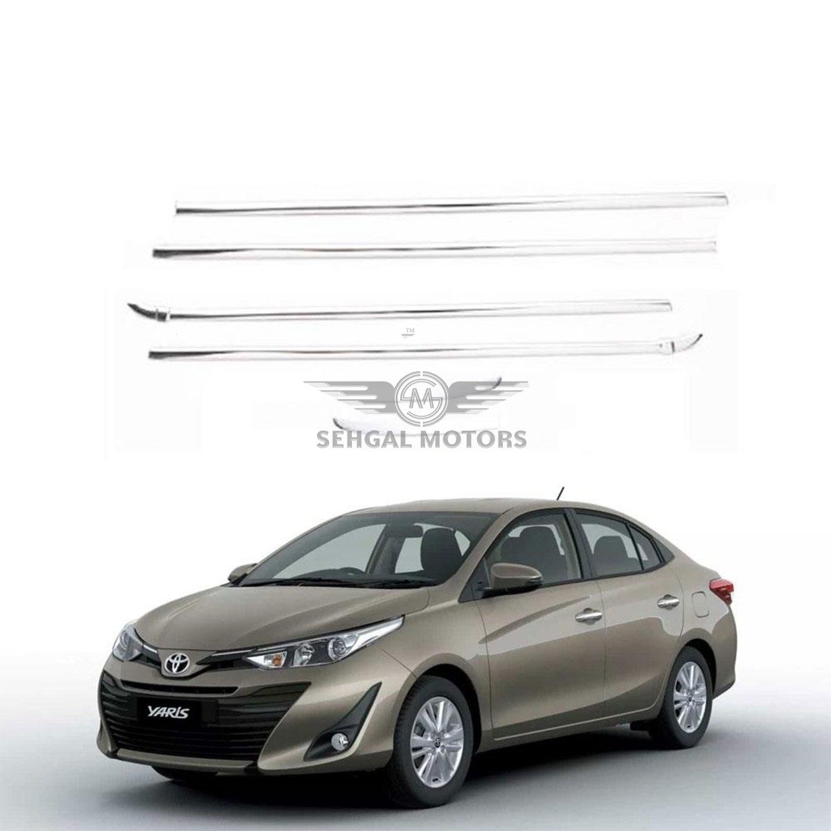 Toyota Yaris Weather Strips Chrome 6 Pcs - Model 2020-2021
