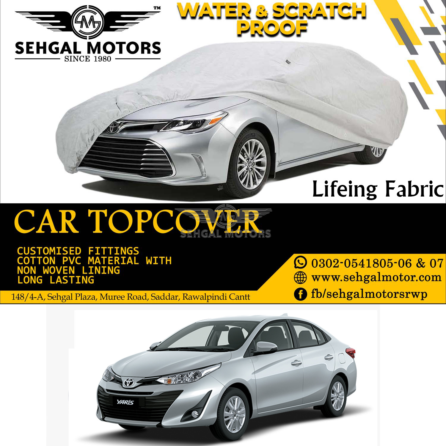 Toyota Yaris Top Cover Lifeing Fabric Model 2019-2021