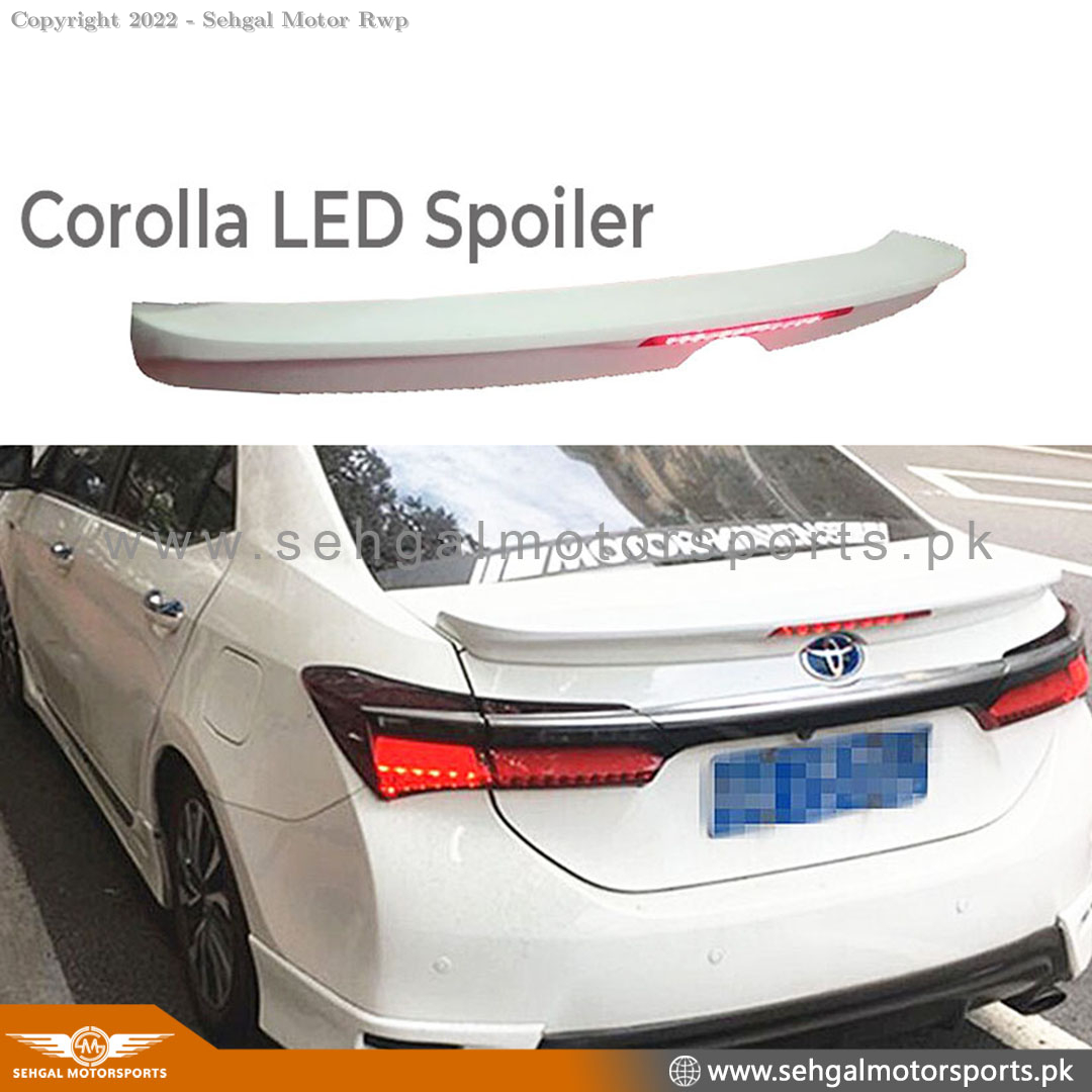Toyota Corolla Lip LED Trunk Spoiler Un-painted (PK) Model 2017-2021