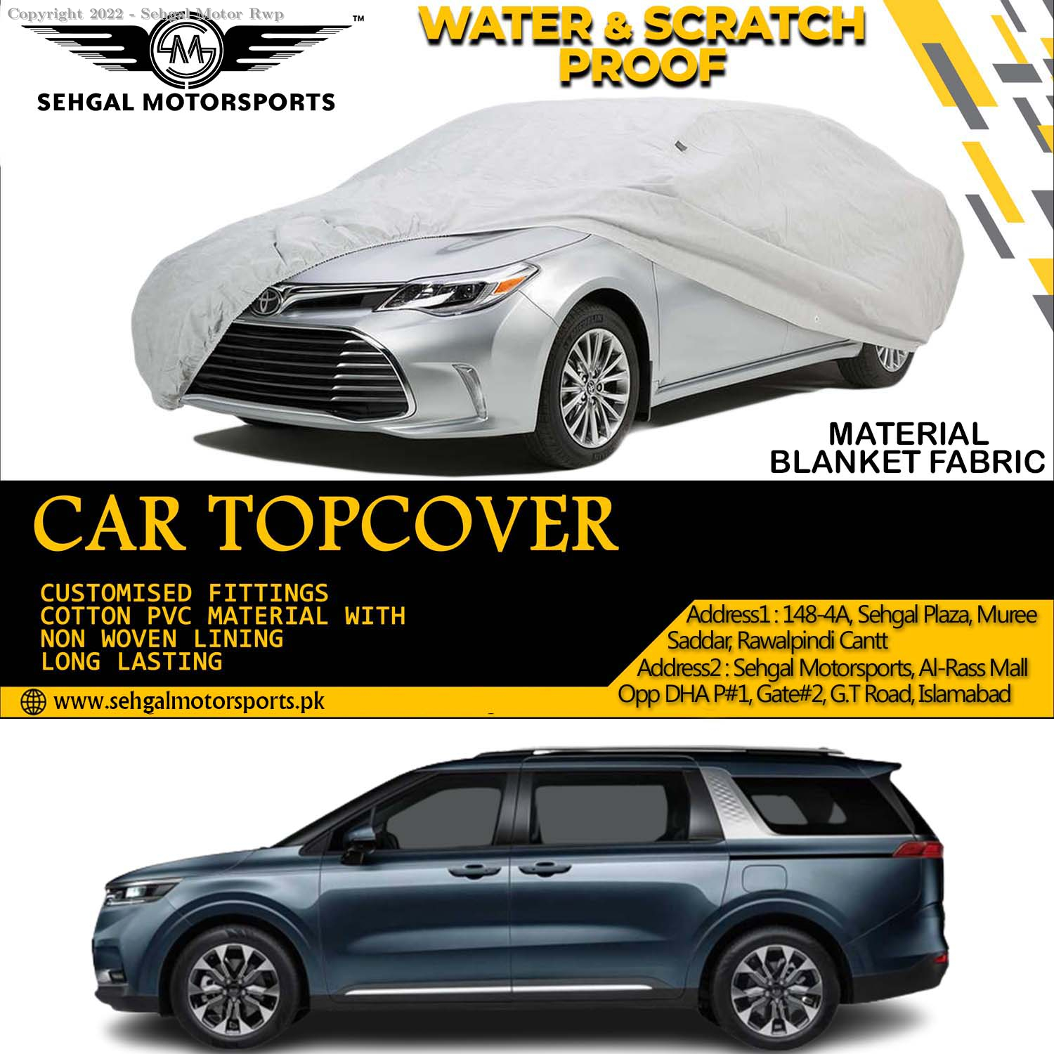 Kia Carnival Top Cover Blanket Fabric Model 2020-2023