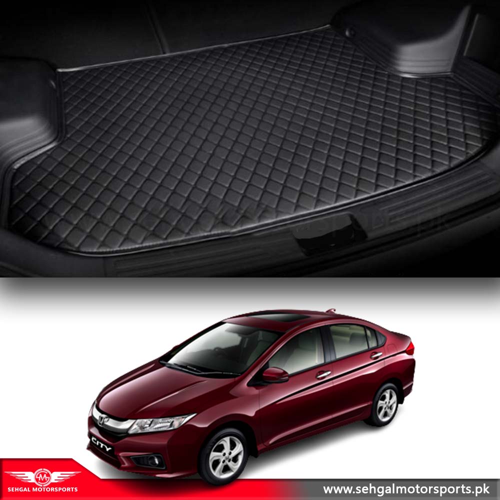 Honda City 7D Eco Trunk Mat Black With Black Stitch Model 2022-2023