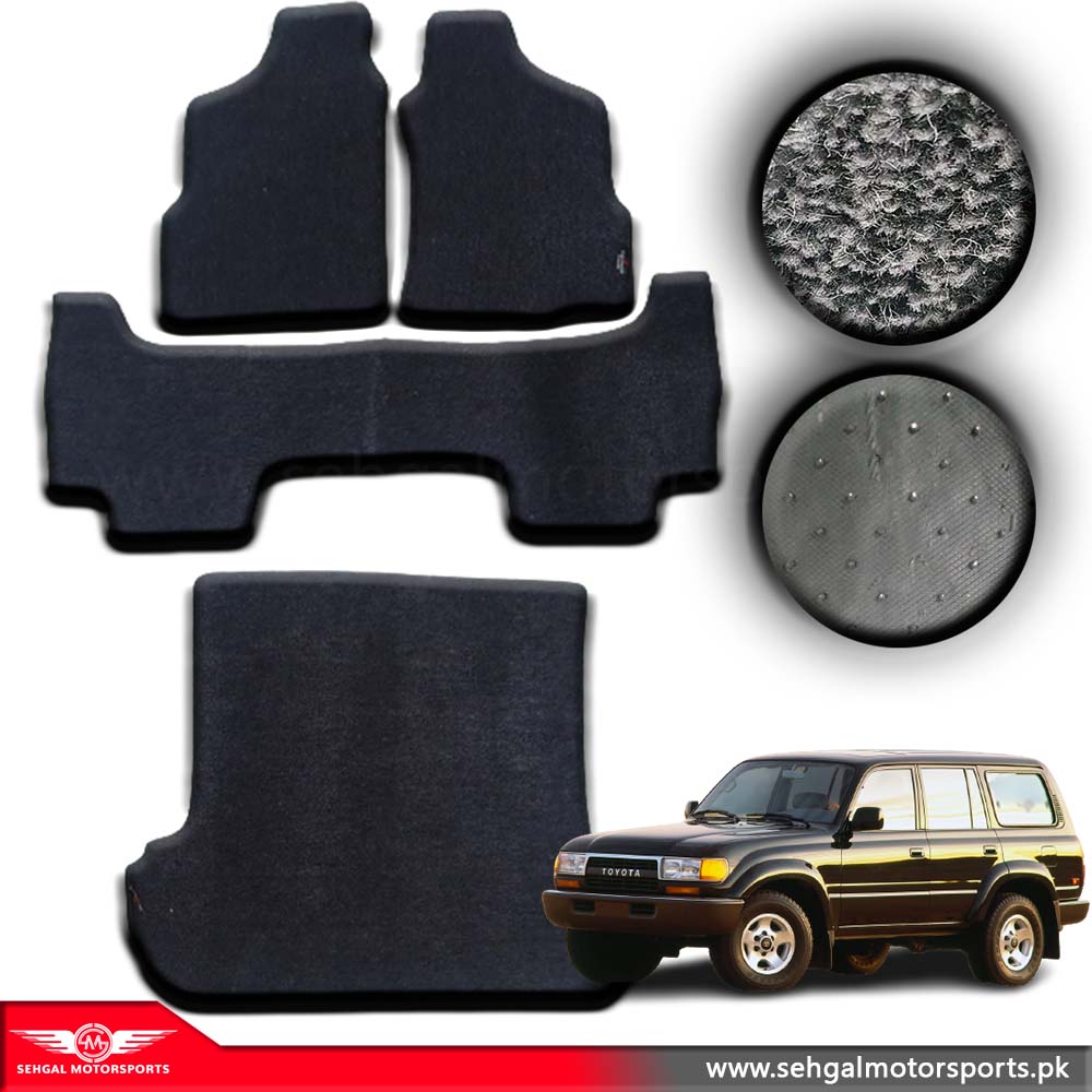 Toyota Land Cruiser FJ80 Carpet Floor Mat Special Black/Gray Model 1991-1997