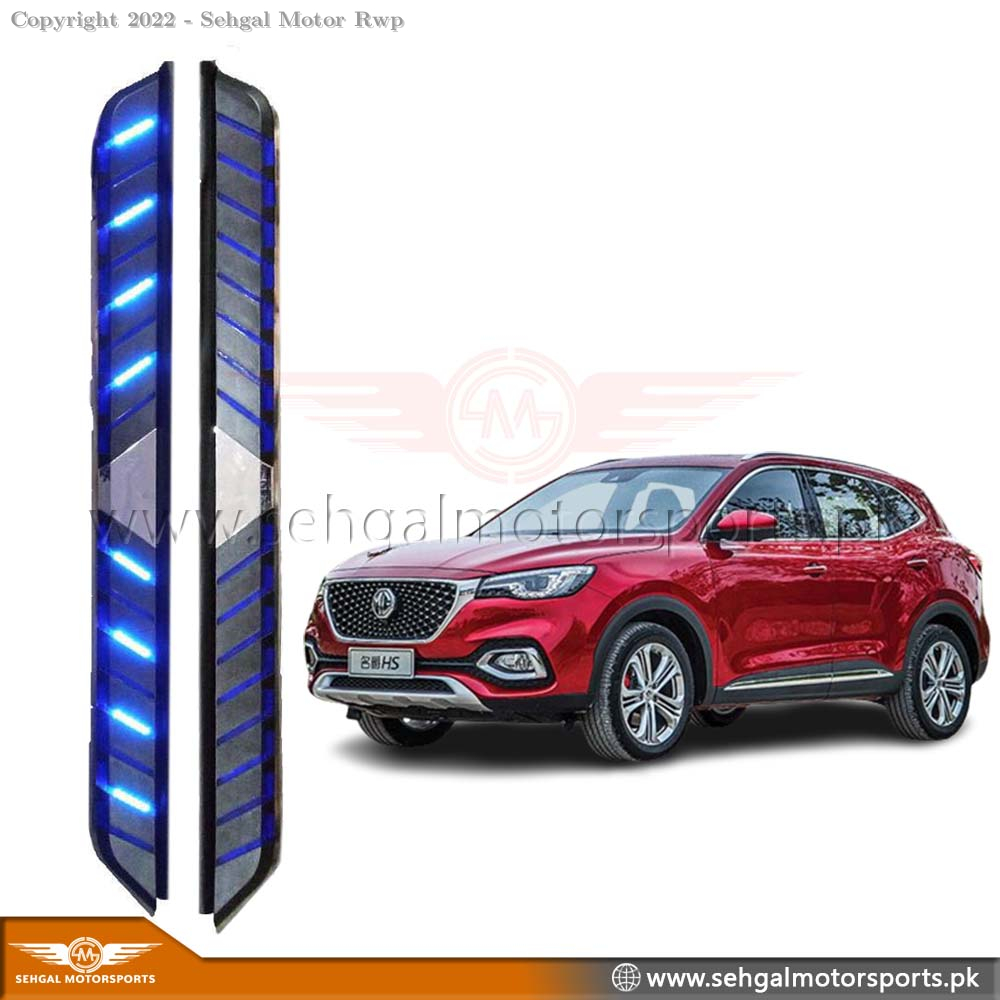 MG HS Side Steps Black With LED - Model 2020-2021