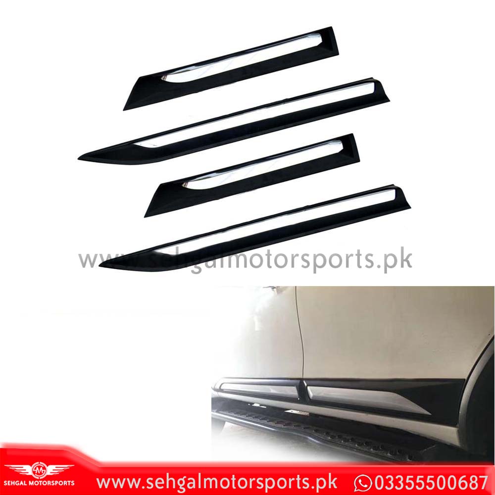 Toyota Fortuner Door Molding Mat Black with Chrome V2 Model 2017-2021
