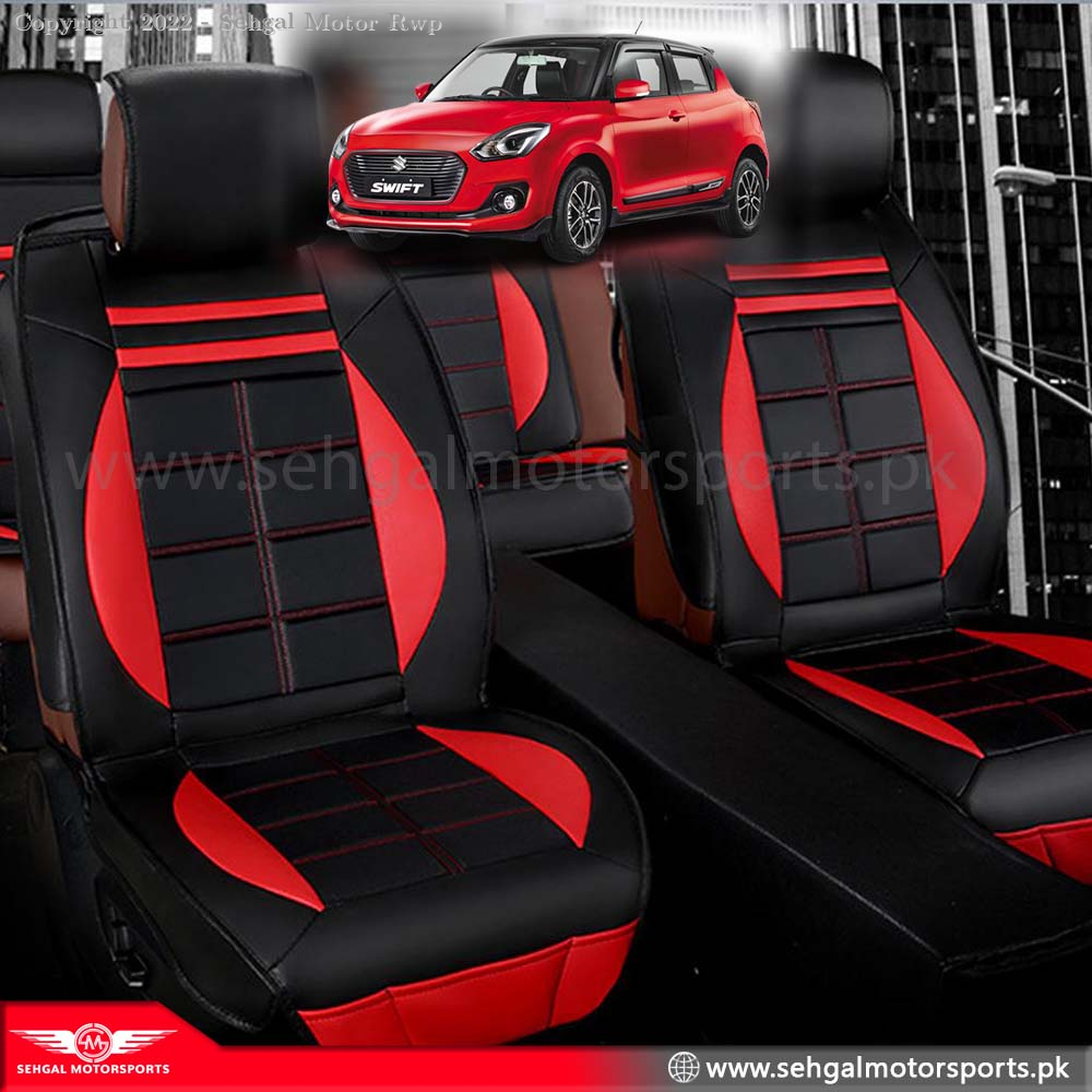 Suzuki Swift Seat Cover Nylon Black Red Model 2022-2023
