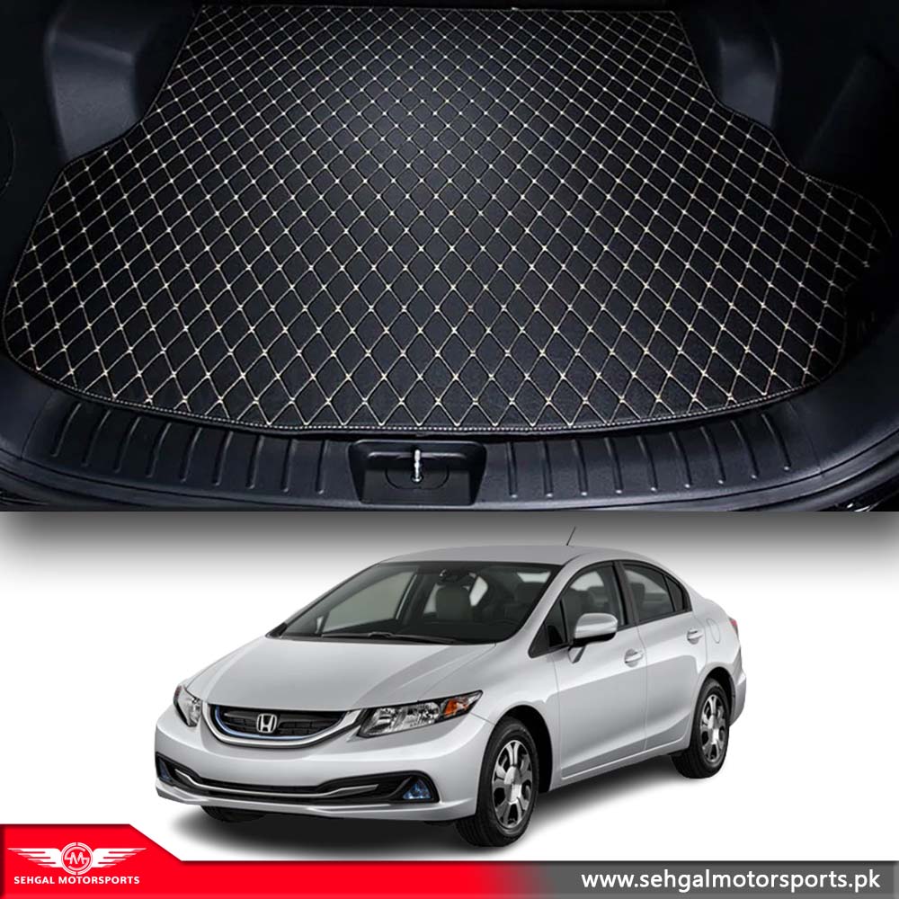 Honda Civic 7D ECO Trunk Mat Black With Black Stitch Model 2012-2016