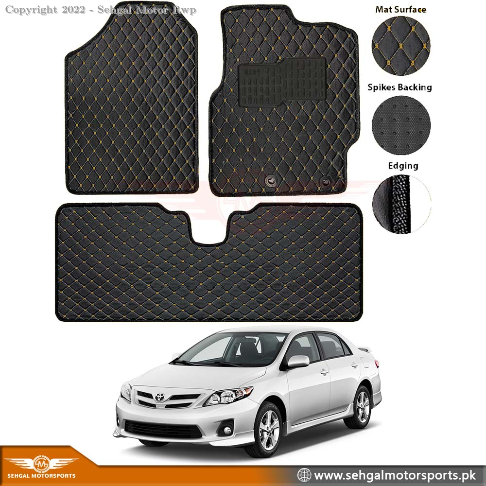 Toyota Corolla 7D Eco Floor Mat Black with Beige Stitch Model 2012-2015