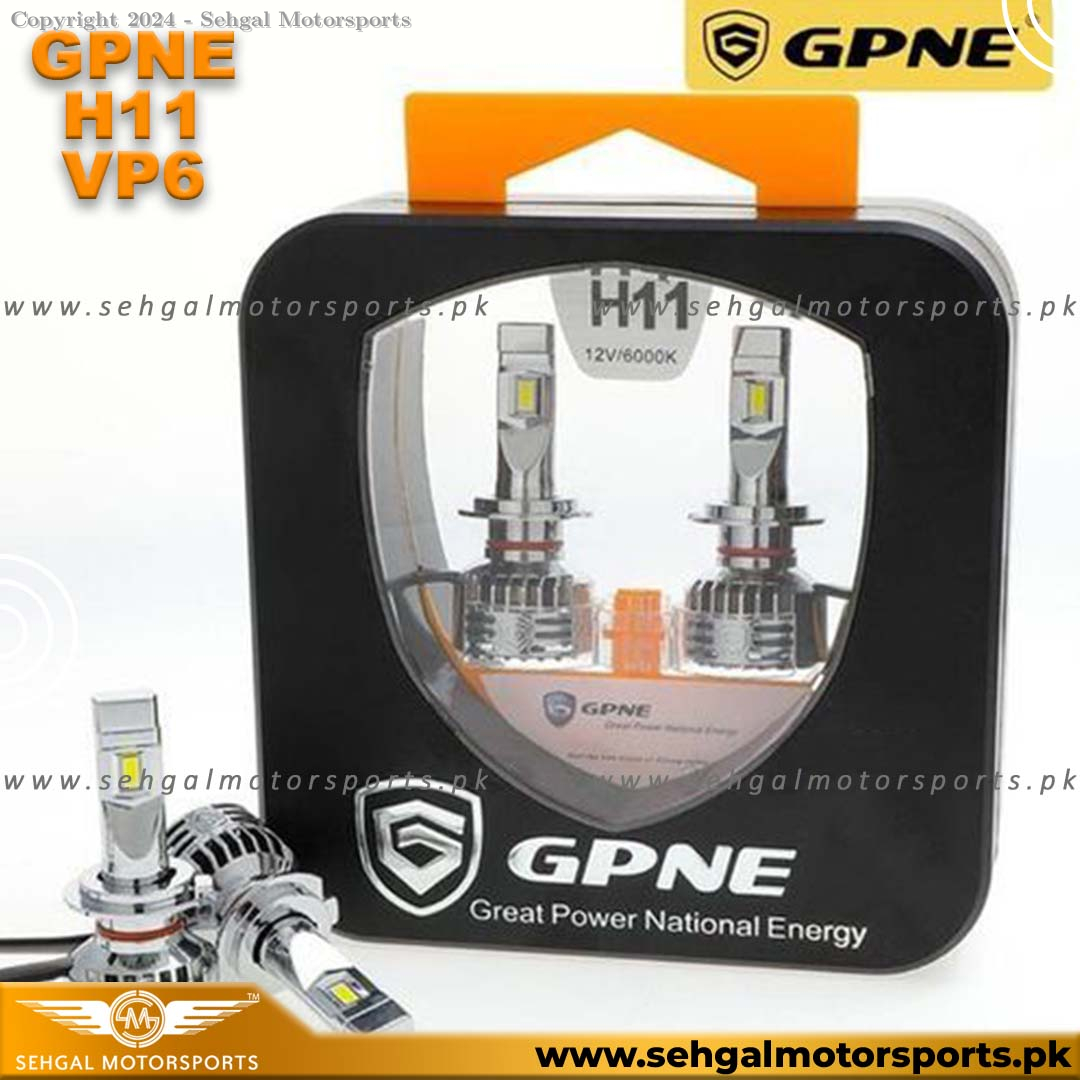 GPNE LED Headlight Bulb Socket H11, Model VP6 (White)