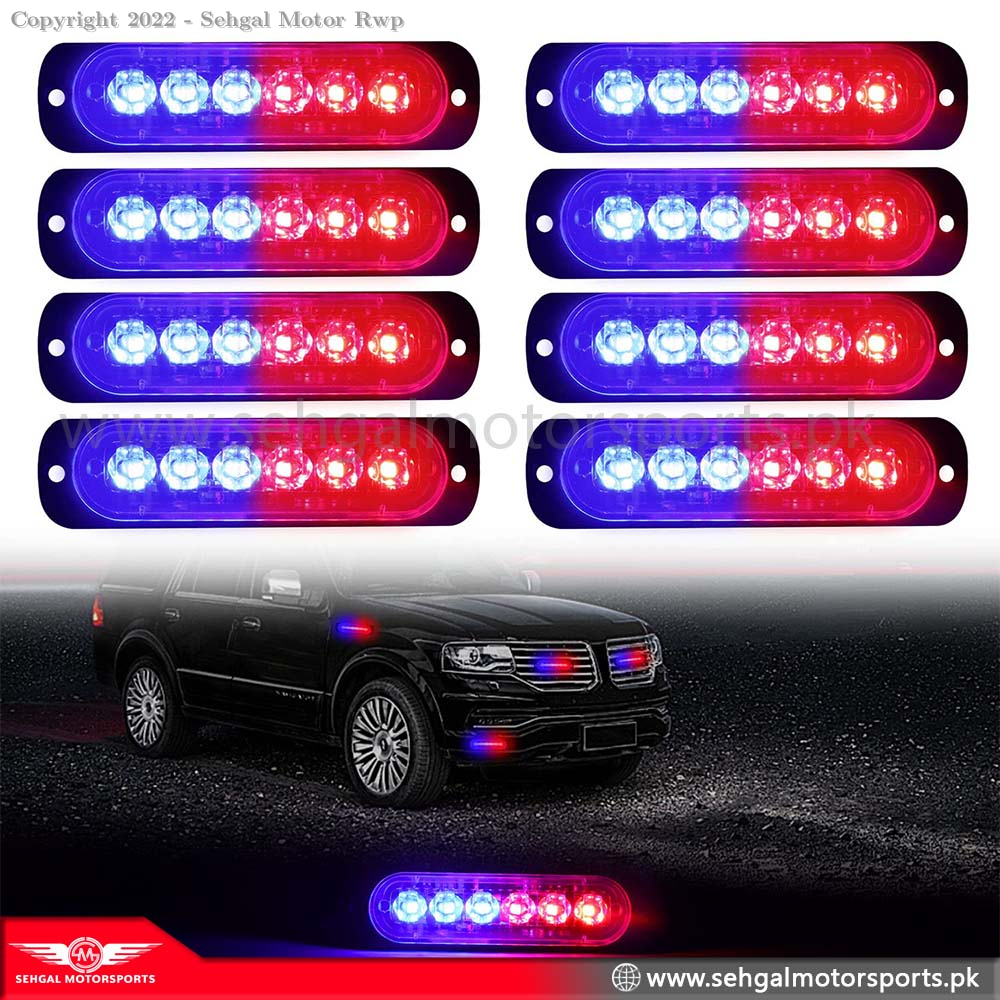 LED-106H-4D 12V High Poser Multi Function LED Grill Flasher Red/Blue