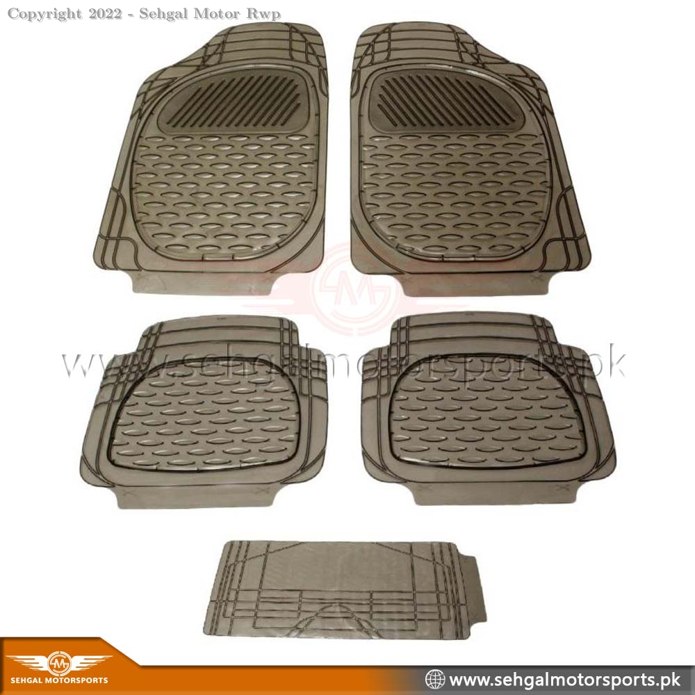 Universal Floor Mat PVC Rubber Smoke (5PC)