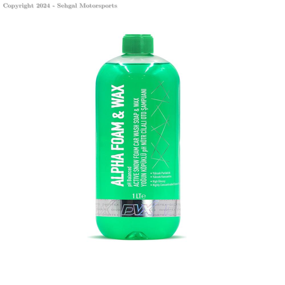 Divortex Alpha Foam PH Balanced Shampoo with Wax - Green Apple Scent (1Ltr)