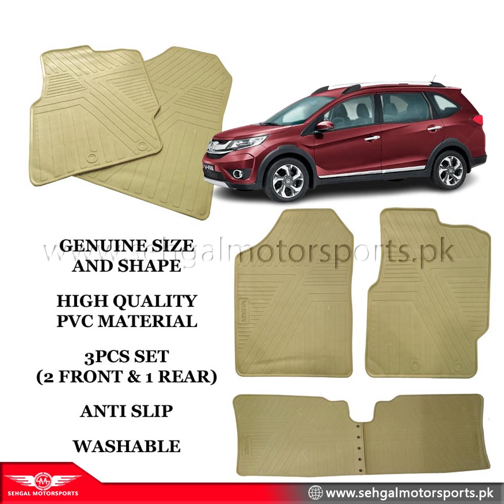 Honda BRV Rubber Floor Mat Beige (Imported) Model 2017-2021
