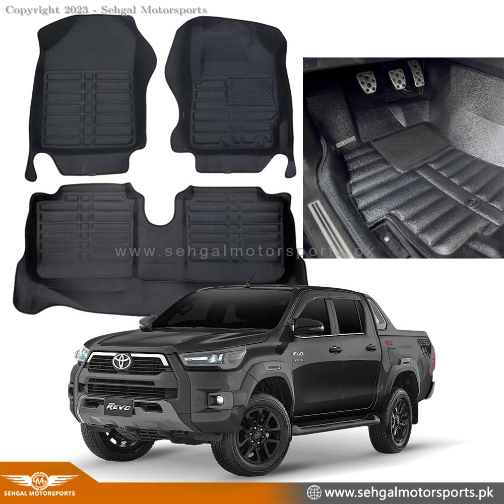 Toyota Hilux Revo 5D Floor Mats Black3pcs Model 2016- 2021