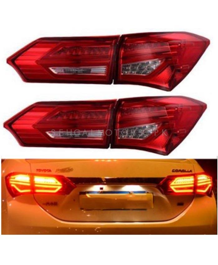Toyota Corolla Back Light Red And White Model 2014-2021