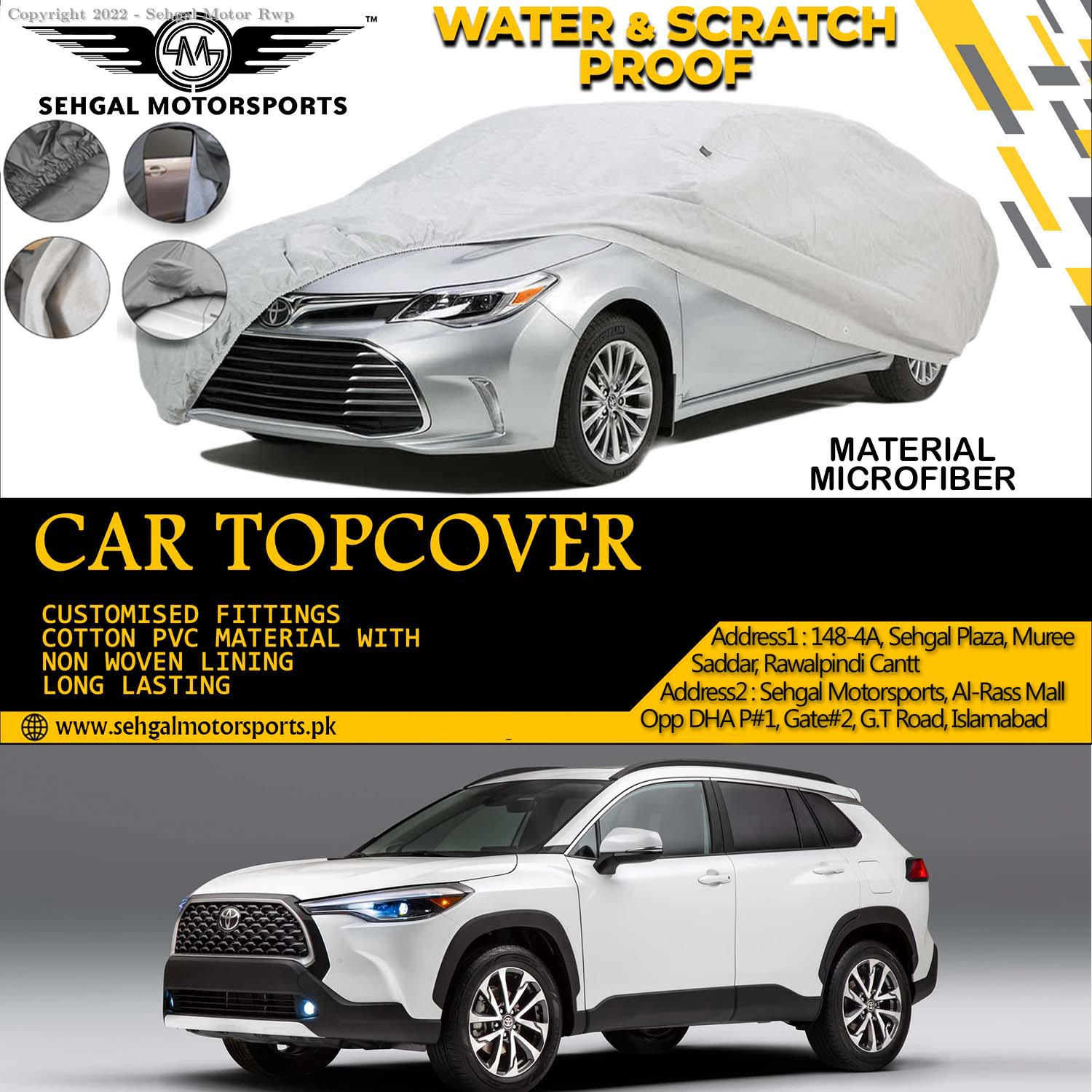 Toyota Cross Top Cover Microfiber Model 2022-2023