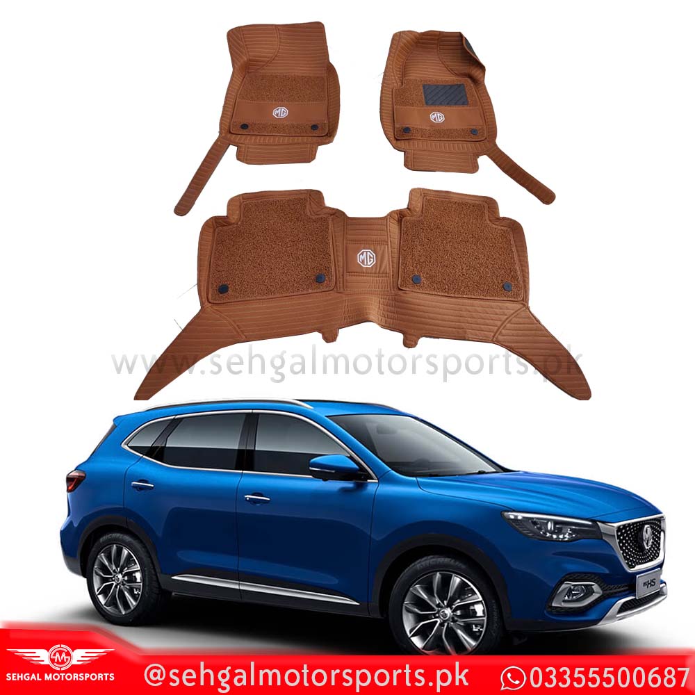 MG HS 10D Floor Mats Brown With Brown Grass 3 Pcs - Model 2020-2021